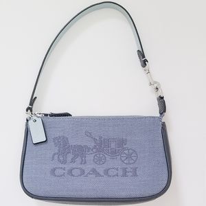 COACH Nolita 19 Colorblock Jacquard With Horse And Carriage- Blue💙